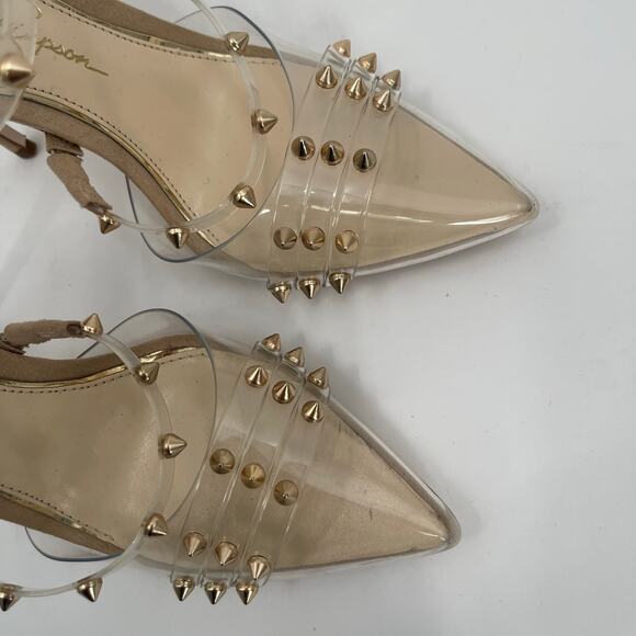 JESSICA SIMPSON Pumps Size 5.5 Wavery Clear Studded Wavery Pointed Toe Stiletto - Picture 5 of 16